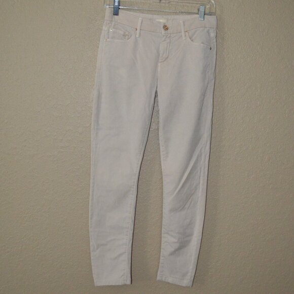 Sz 27 Mother The Looker A Walk in the Park Beige Skinny Jeans - Picture 1 of 5